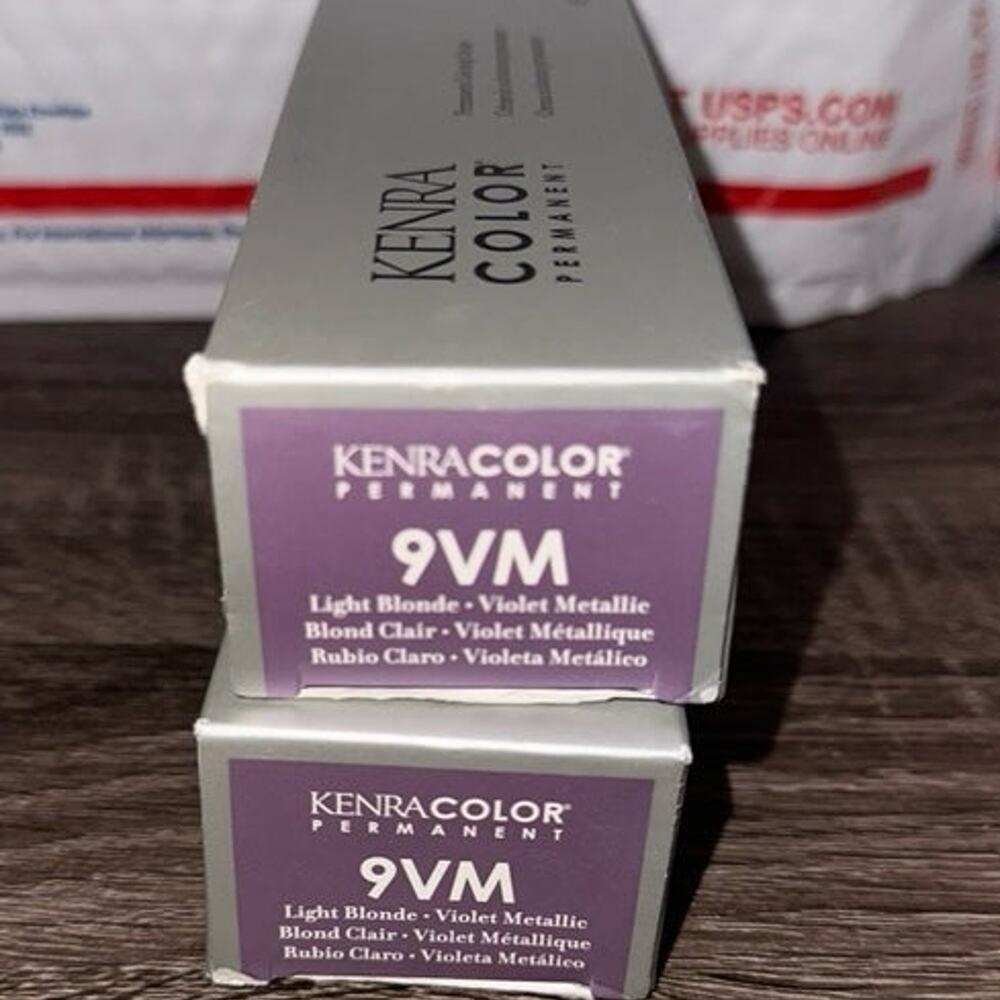 Kenra Color Permanent Hair Color 9VM Light Blonde Violet Metallic 2‎ Boxes